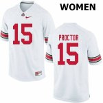 NCAA Ohio State Buckeyes Women's #15 Josh Proctor White Nike Football College Jersey KTO4145WV